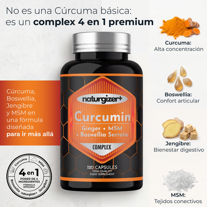 Curcumina Liposomal, Jengibre, MSM, Boswellia Serrata