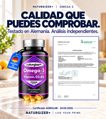 Certificado AGROLAB original de Omega-3 Naturgizer+